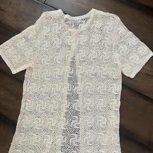 Elegant Cream Crochet Women's Top